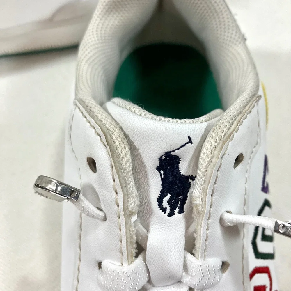 Polo Ralph Lauren Toddler Heritage-Court-II-Graphic‎ White Sneakers Size 12 T